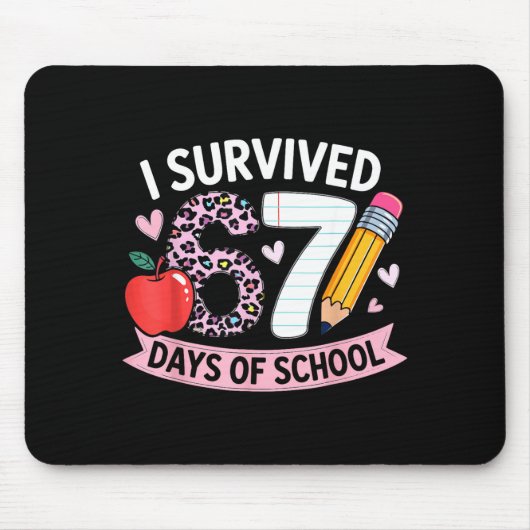 I Survived 67 Days Of School Funny Meme Student Te Mousepad (Vorne)