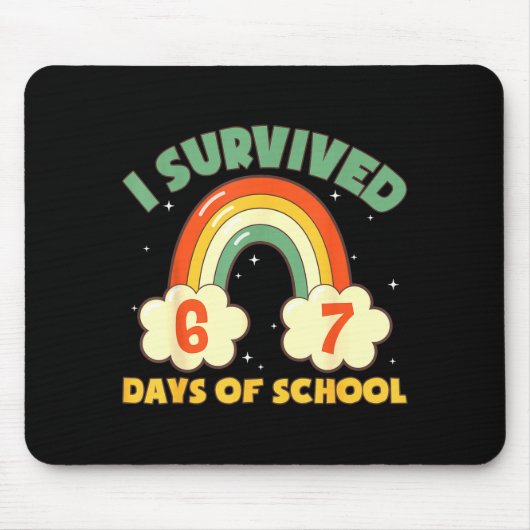 I Survived 67 Days Of School Funny Meme Student Te Mousepad (Vorne)