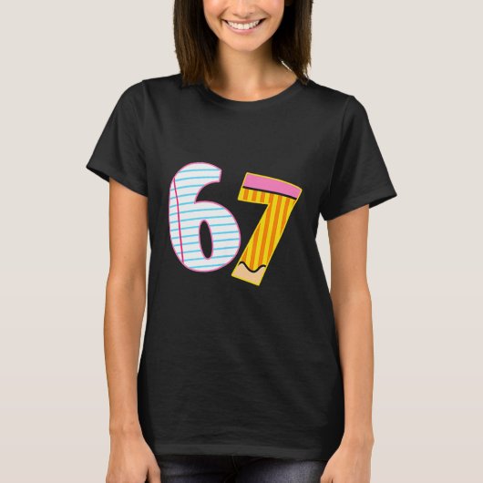 I Survived 67 Days Of School Funny Meme Teacher 2 T-Shirt (Vorderseite)