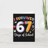 I Survived 67 Days Of School Funny Meme Teacher St Karte (Vorderseite)