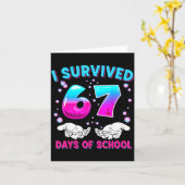 I Survived 67 Days Of School Funny Meme Teacher St Karte (Gelbe Blume)