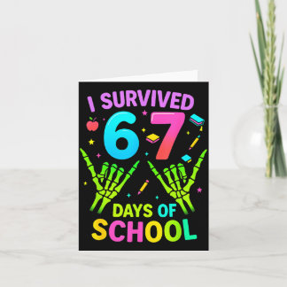I Survived 67 Days Of School Funny Meme Teacher St Karte
