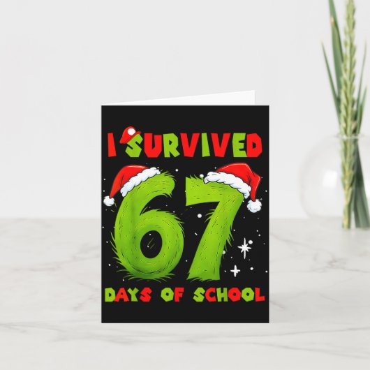 I Survived 67 Days Of School Funny Meme Teacher St Karte (Vorderseite)