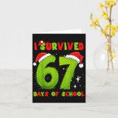 I Survived 67 Days Of School Funny Meme Teacher St Karte (Gelbe Blume)