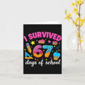 I Survived 67 Days Of School Funny Meme Teacher St Karte (Gelbe Blume)