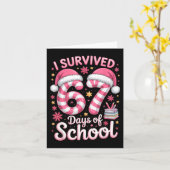 I Survived 67 Days Of School Funny Meme Teacher St Karte (Gelbe Blume)
