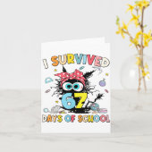 I Survived 67 Days Of School Funny Meme Teacher St Karte (Gelbe Blume)