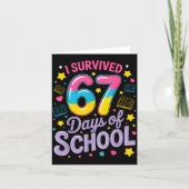 I Survived 67 Days Of School Funny Meme Teacher St Karte (Vorderseite)