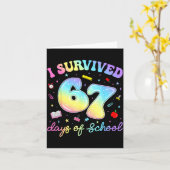 I Survived 67 Days Of School Funny Meme Teacher St Karte (Gelbe Blume)
