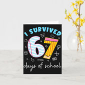 I Survived 67 Days Of School Funny Meme Teacher St Karte (Gelbe Blume)