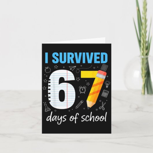 I Survived 67 Days Of School Funny Meme Teacher St Karte (Vorderseite)
