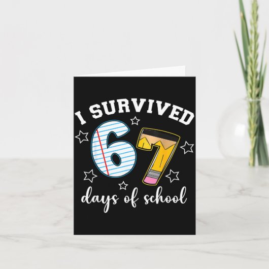 I Survived 67 Days Of School Funny Meme Teacher St Karte (Vorderseite)