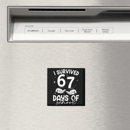 I Survived 67 Days Of School Funny Meme Teacher St Magnet (In Situ (Geschirrspüler))