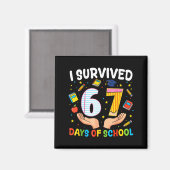 I Survived 67 Days Of School Funny Meme Teacher St Magnet (Vorderseite/Rückseite)