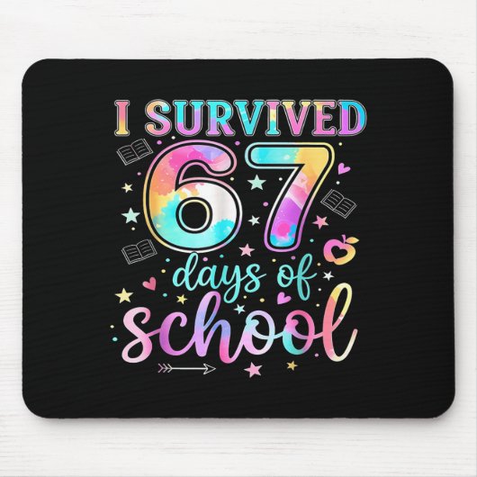 I Survived 67 Days Of School Funny Meme Teacher St Mousepad (Vorne)