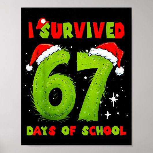 I Survived 67 Days Of School Funny Meme Teacher St Poster (Vorne)
