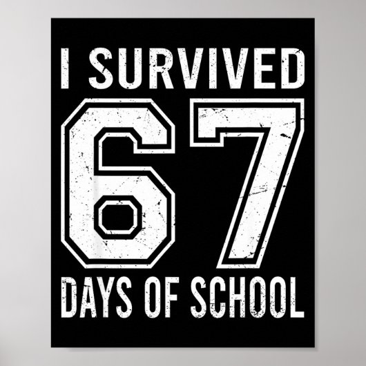 I Survived 67 Days Of School Funny Meme Teacher St Poster (Vorne)