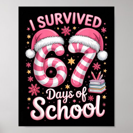 I Survived 67 Days Of School Funny Meme Teacher St Poster (Vorne)