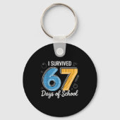 I Survived 67 Days Of School Funny Meme Teacher St Schlüsselanhänger (Vorderseite)