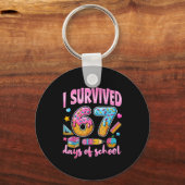 I Survived 67 Days Of School Funny Meme Teacher St Schlüsselanhänger (Vorderseite)