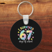 I Survived 67 Days Of School Funny Meme Teacher St Schlüsselanhänger (Vorderseite)
