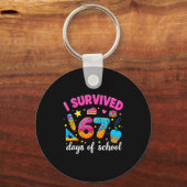 I Survived 67 Days Of School Funny Meme Teacher St Schlüsselanhänger (Vorderseite)