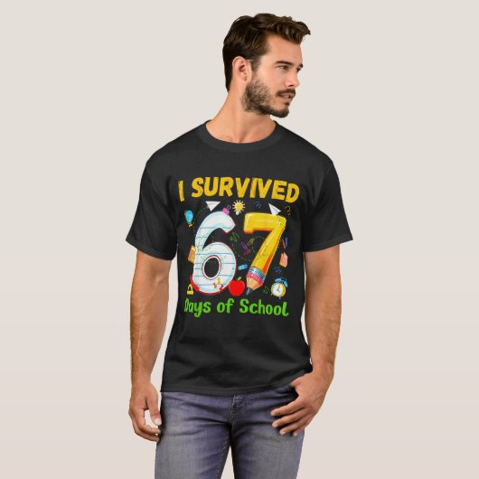 I Survived 67 Days Of School Funny Meme Teacher St T-Shirt (Vorne ganz)