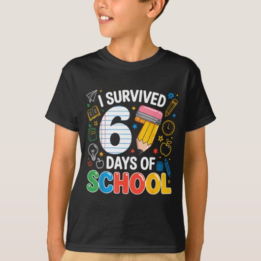 I Survived 67 Days Of School Funny Meme Teacher St T-Shirt (Vorderseite)
