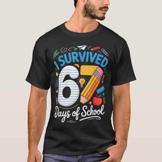 I Survived 67 Days Of School Funny Meme Teacher St T-Shirt (Vorderseite)