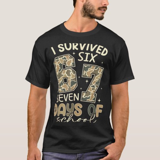 I Survived 67 Days Of School Funny Meme Teacher St T-Shirt (Vorderseite)