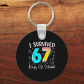 I Survived 67 Days Of School Funny Meme Teachers S Schlüsselanhänger (Vorderseite)