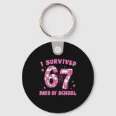 I Survived 67 Days Of School Funny Retro 67 Meme S Schlüsselanhänger (Vorderseite)
