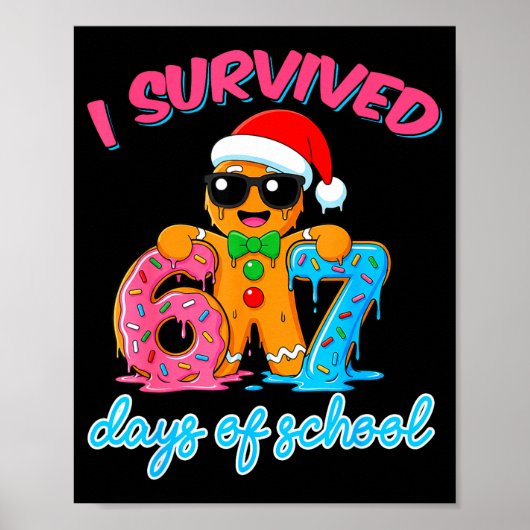 I Survived 67 Days Of School Funny Six Seven 67 Gi Poster (Vorne)