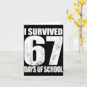I Survived 67 Days Of School Funny Six Seven 6 7 M Karte (Gelbe Blume)