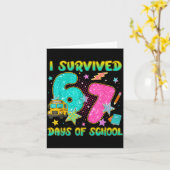 I Survived 67 Days Of School Funny Six Seven 6 7 M Karte (Gelbe Blume)