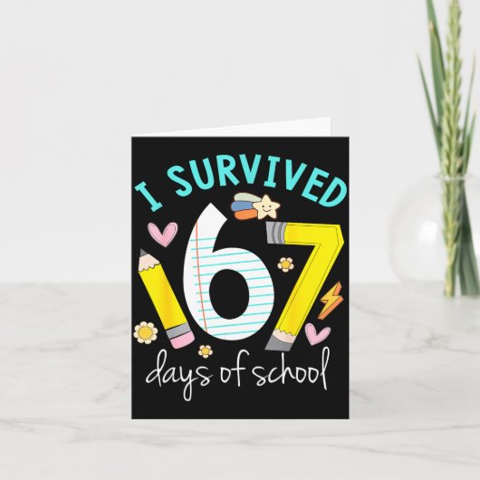 I Survived 67 Days Of School Funny Six Seven 6 7 M Karte (Vorderseite)