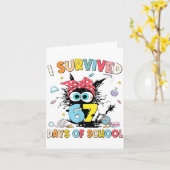 I Survived 67 Days Of School Funny Six Seven 6 7 M Karte (Gelbe Blume)