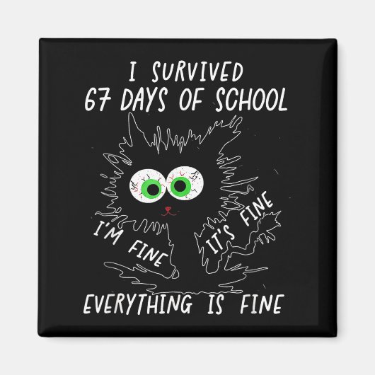 I Survived 67 Days Of School Funny Six Seven  Magnet (Vorne)