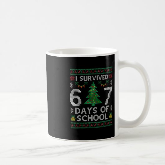 I Survived 67 Days Of School Funny Six Seven Meme  Kaffeetasse (Rechts)