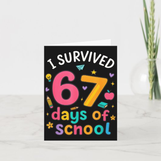 I Survived 67 Days Of School Funny Six Seven Meme  Karte (Vorderseite)