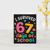 I Survived 67 Days Of School Funny Six Seven Meme  Karte (Gelbe Blume)
