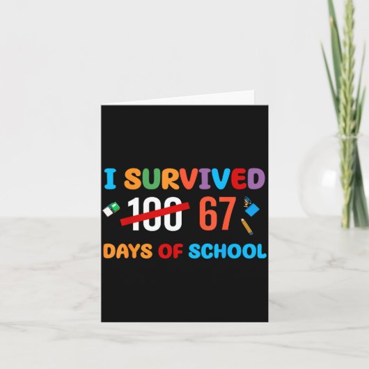 I Survived 67 Days Of School Funny Six Seven Meme  Karte (Vorderseite)