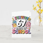 I Survived 67 Days Of School Funny Six Seven Meme  Karte (Gelbe Blume)