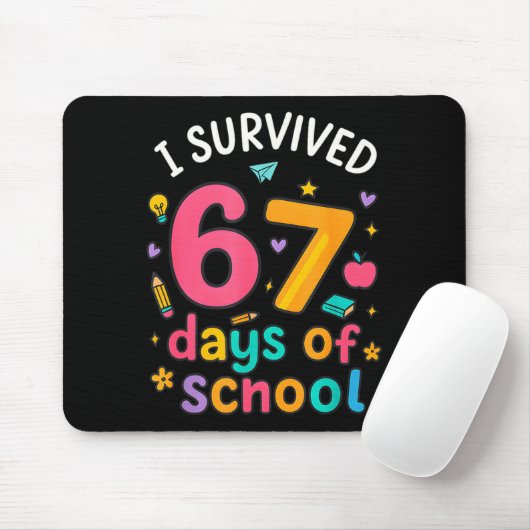 I Survived 67 Days Of School Funny Six Seven Meme Mousepad (Mit Mouse)