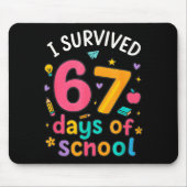 I Survived 67 Days Of School Funny Six Seven Meme Mousepad (Vorne)