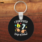 I Survived 67 Days Of School Funny Six Seven Meme Schlüsselanhänger (Vorderseite)