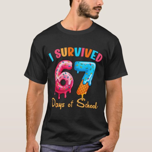 I Survived 67 Days Of School Funny Six Seven Meme T-Shirt (Vorderseite)