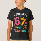 I Survived 67 Days Of School Funny Six Seven Meme  T-Shirt (Vorderseite)