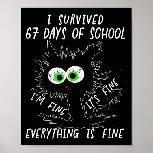 I Survived 67 Days Of School Funny Six Seven  Poster (Vorne)