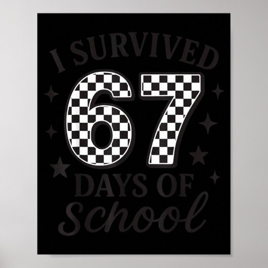 I Survived 67 Days Of School Funny Six Seven Teach Poster (Vorne)